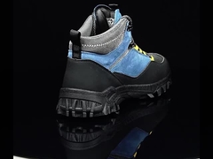 セキュリティ ワーク ブーツ ユニセックス スウェード マイクロファイバー ワイヤー 布 安全 ブーツ ゴム 安全 靴 作業 靴