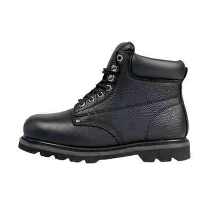 購入 黒い牛皮ブーツ オイル耐性 グッドイヤー ウェルト ワークブーツ ユニセックス online manufacture