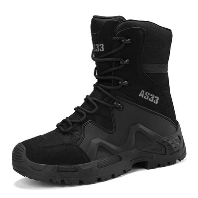 購入 男性戦術作業靴 黒 黄色 徒歩靴 キャンプ靴 online manufacture