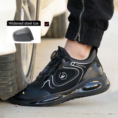 購入 スワイブルボタンの黒い安全靴 ケヴラーミッドソールとゴムソール online manufacture