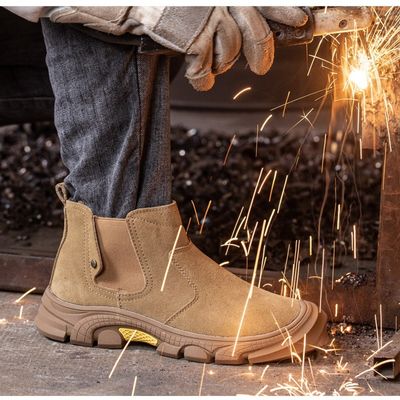 購入 男性用 スウェード ケブラー スチール ツー ウェルディング 安全靴 破損防止 ゴム 作業 online manufacture