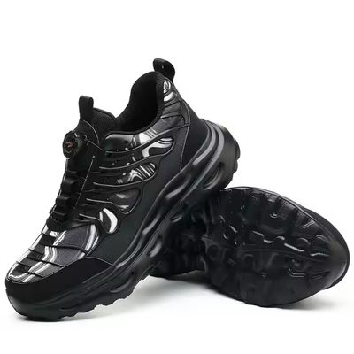 購入 Black BOA Rotating Button Work Shoes Flying Knit TPU Safety Shoes Kevlar Anti-stab EVA Sole Work Shoes online manufacture