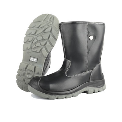 OEM ブラックハイカットマイクロファイバーレザーセキュリティワークブーツ、EN規格スチールトゥ、耐パンクミッドソール付き